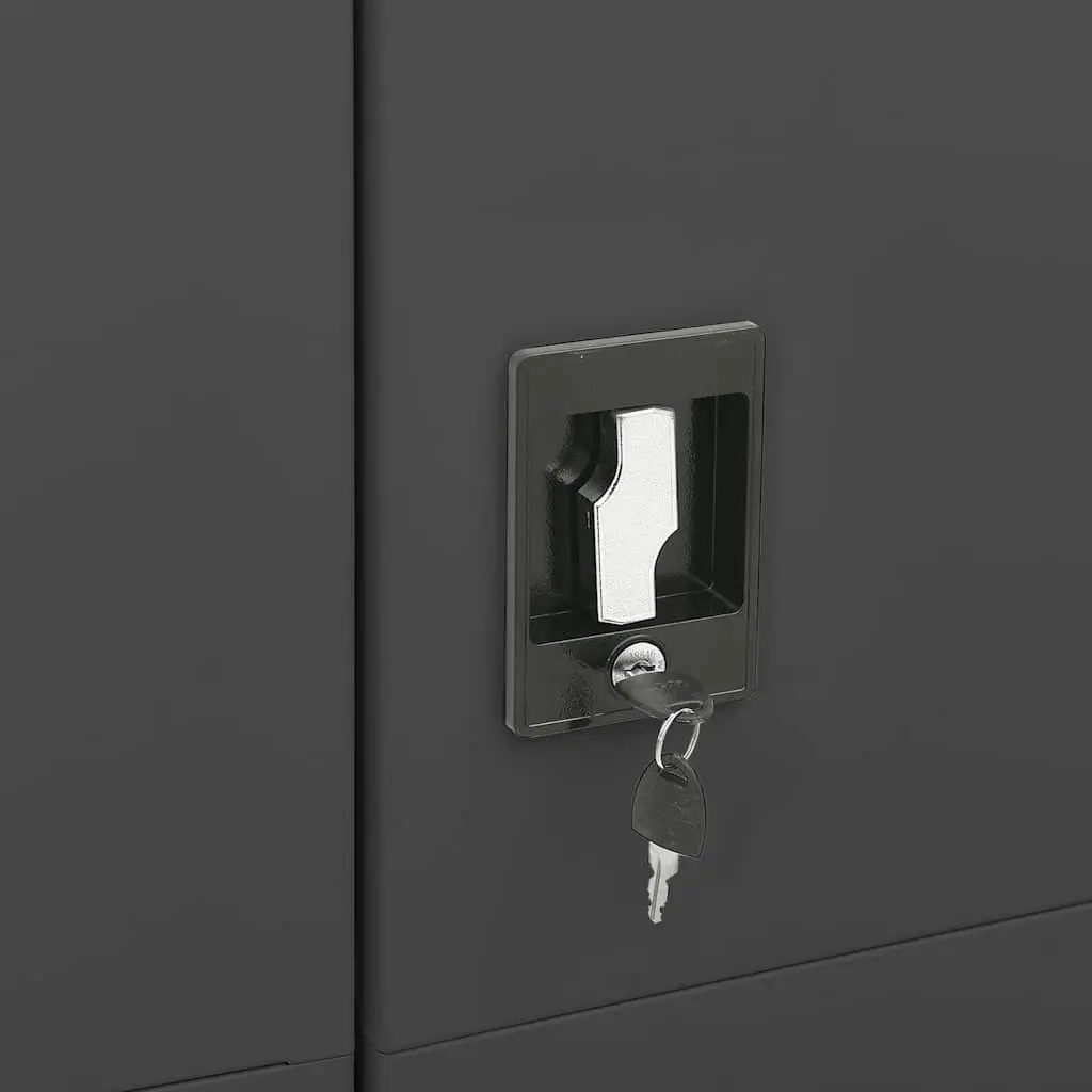 4-Shelf Anthracite Steel Locker Cabinet for Storage
