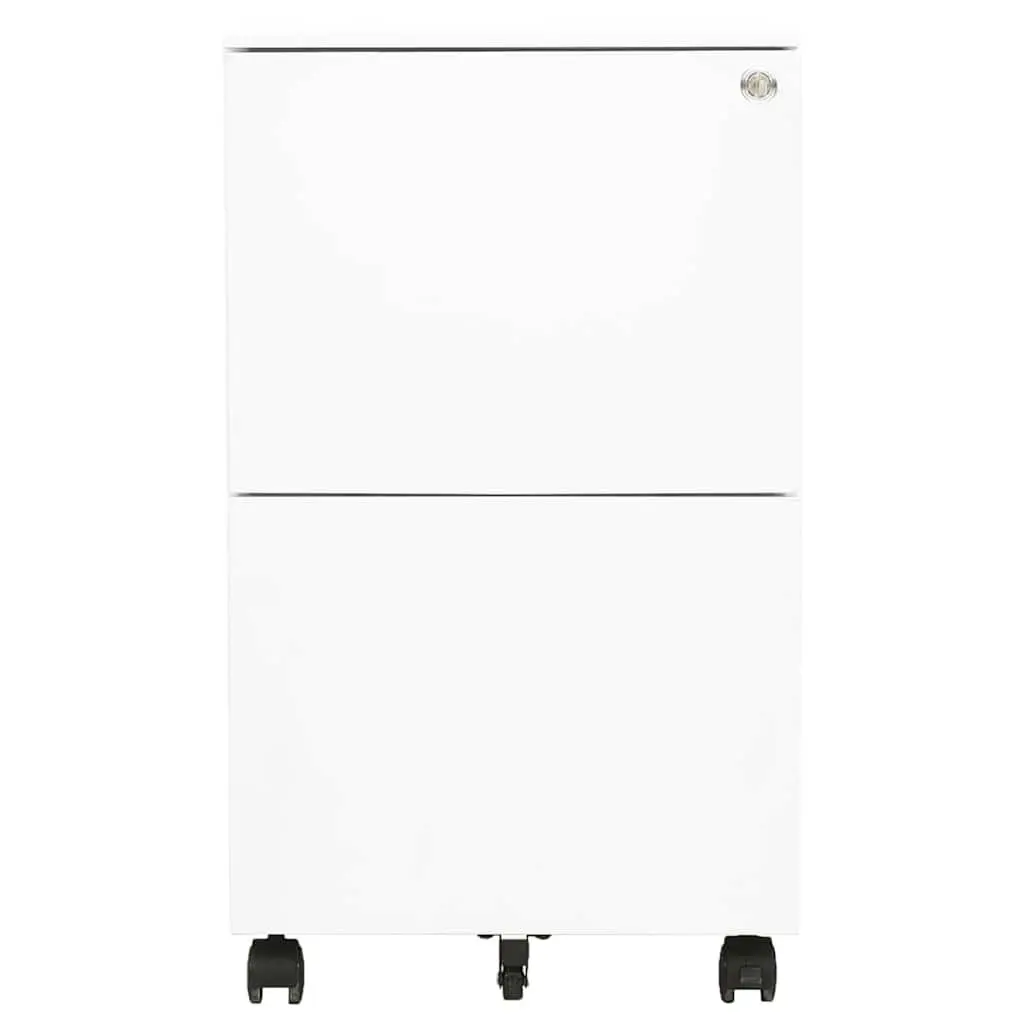 Mobile File Cabinet Steel 39W x 45D x 67H cm White