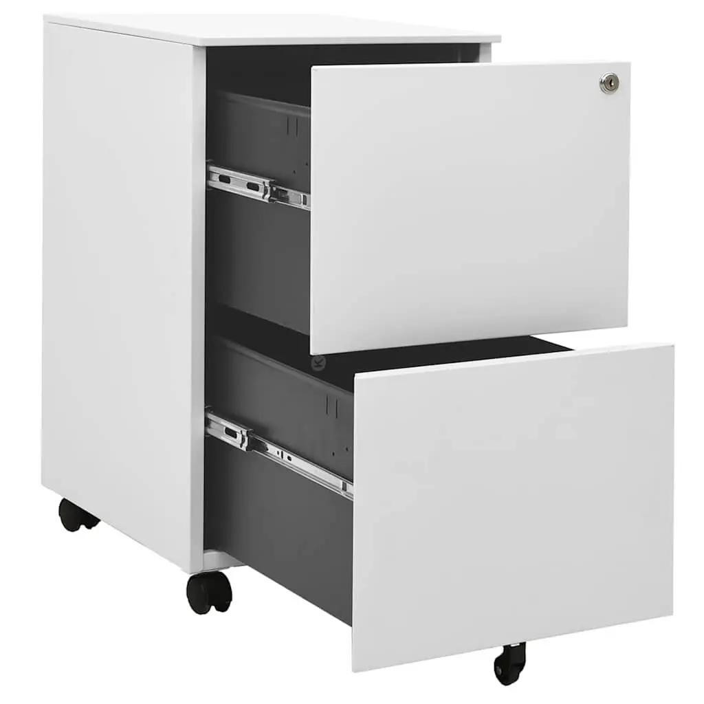 Grey Mobile File Cabinet with 2 Locking Drawers