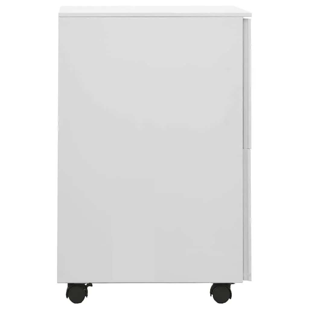 Grey Mobile File Cabinet with 2 Locking Drawers