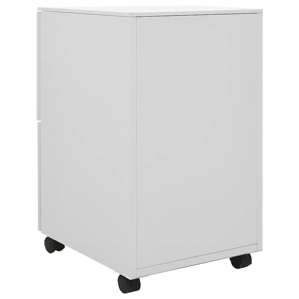 Grey Mobile File Cabinet with 2 Locking Drawers