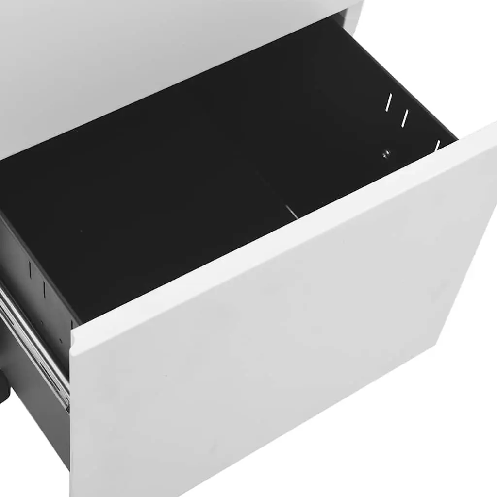 Grey Mobile File Cabinet with 2 Locking Drawers