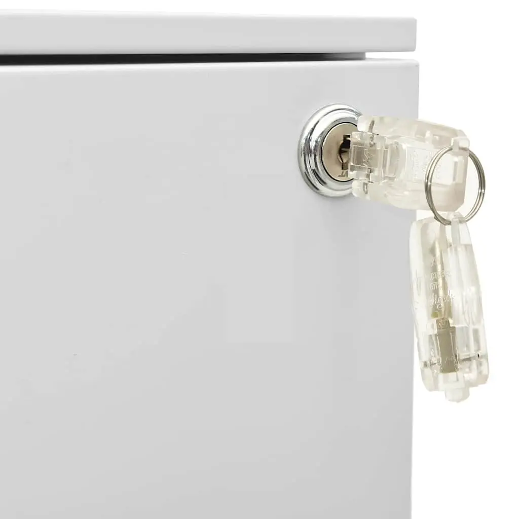 Grey Mobile File Cabinet with 2 Locking Drawers
