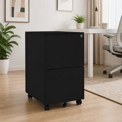 Durable 2 Drawer Mobile File Cabinet for Office Storage