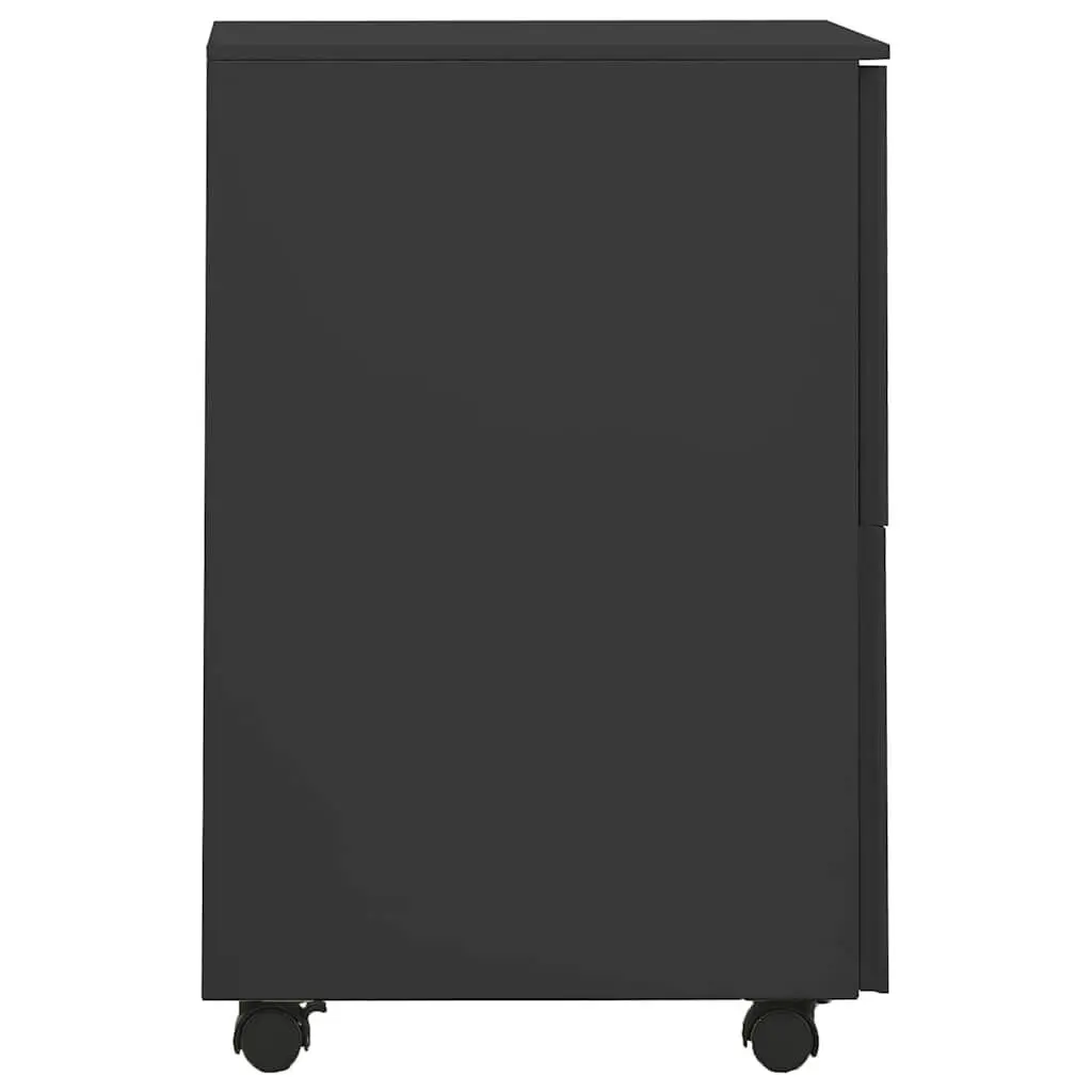 2 Drawer Mobile Filing Cabinet in Anthracite Steel