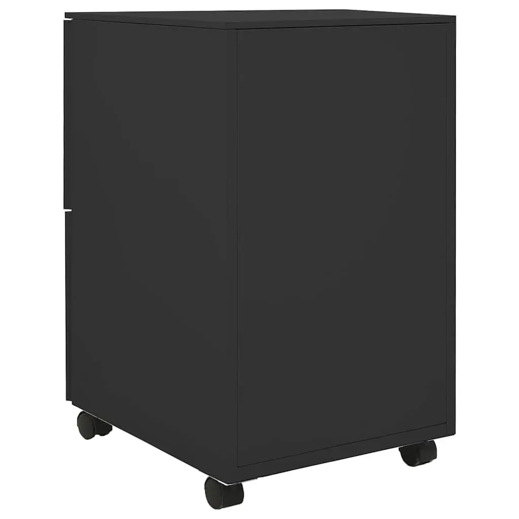 2 Drawer Mobile Filing Cabinet in Anthracite Steel