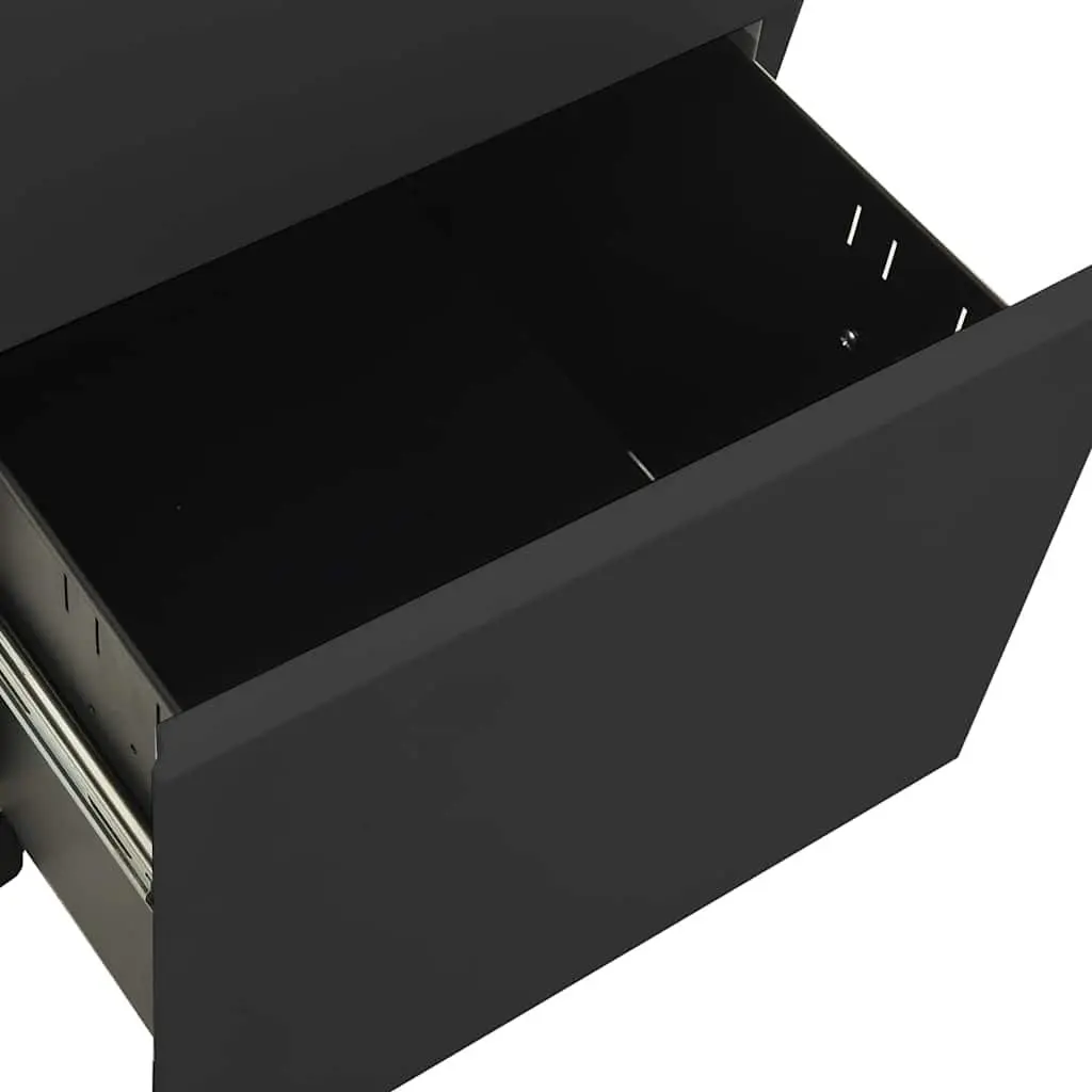 2 Drawer Mobile Filing Cabinet in Anthracite Steel