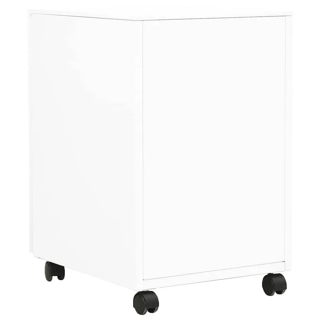 White 3 Drawer Steel Mobile File Cabinet