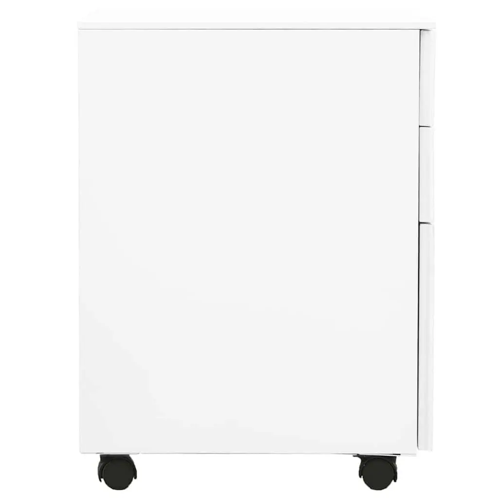 White 3 Drawer Steel Mobile File Cabinet