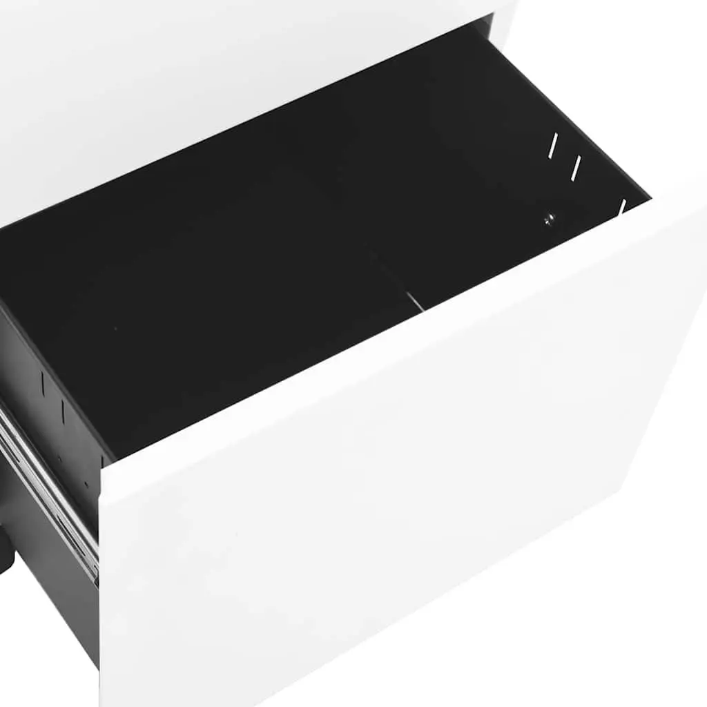 White 3 Drawer Steel Mobile File Cabinet