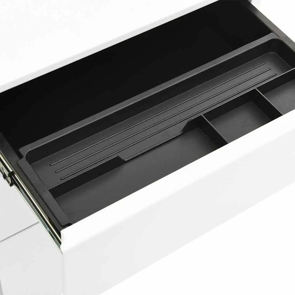 White 3 Drawer Steel Mobile File Cabinet