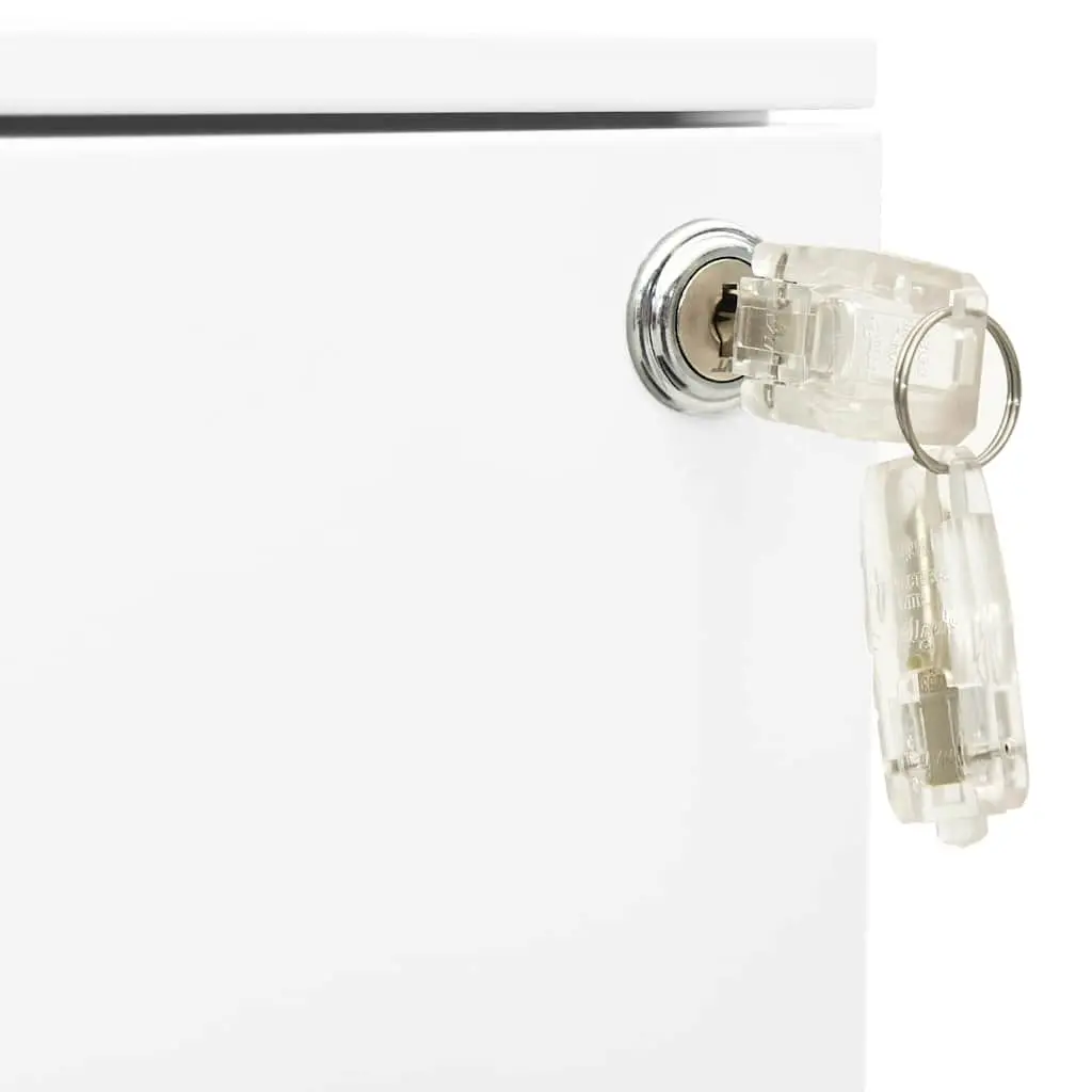 White 3 Drawer Steel Mobile File Cabinet