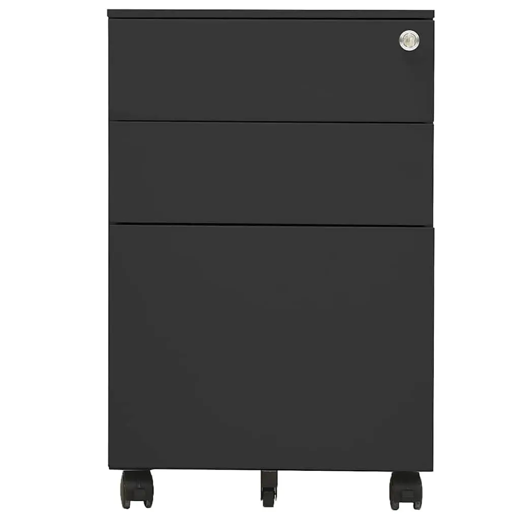 3 Drawer Mobile Filing Cabinet with Locks in Anthracite