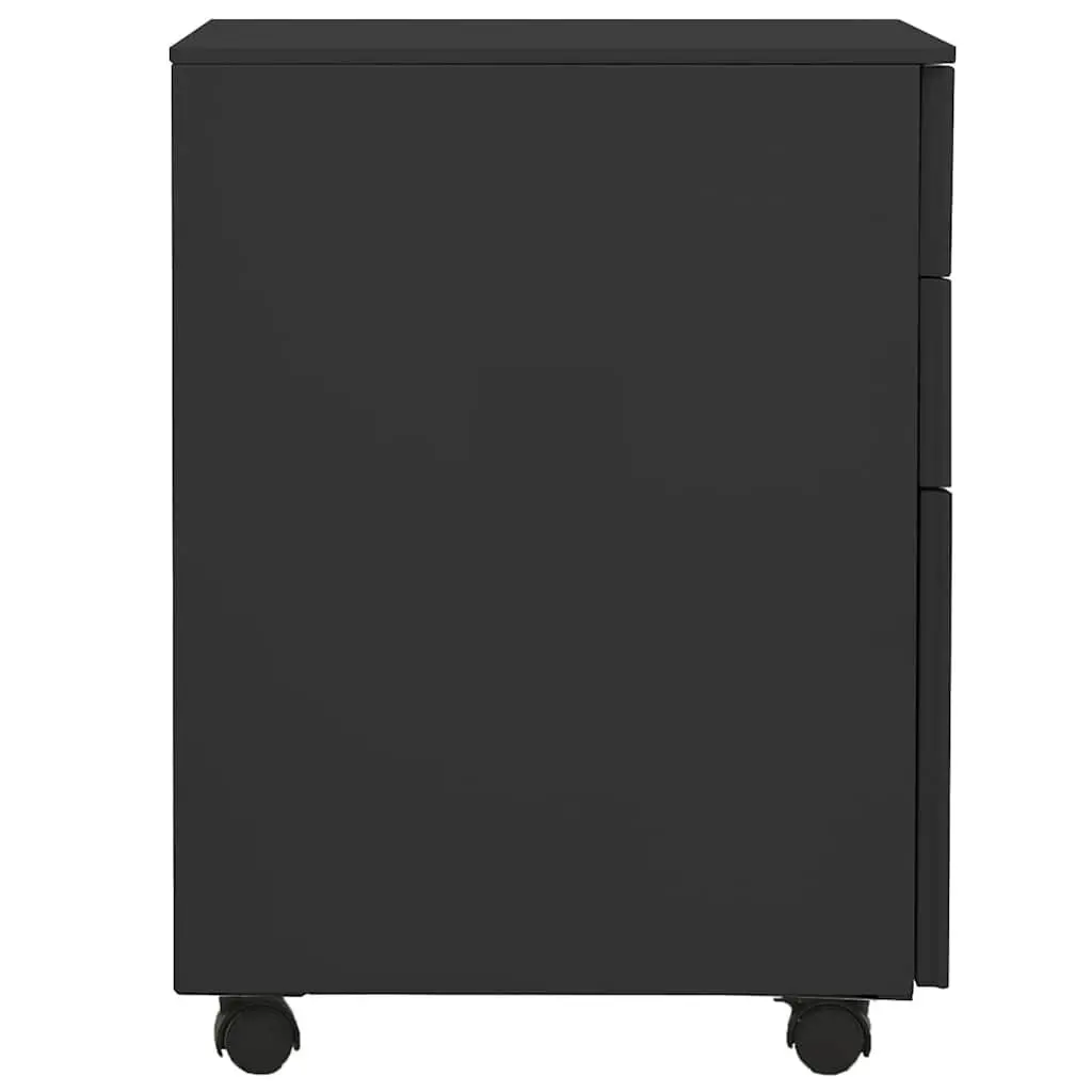 3 Drawer Mobile Filing Cabinet with Locks in Anthracite