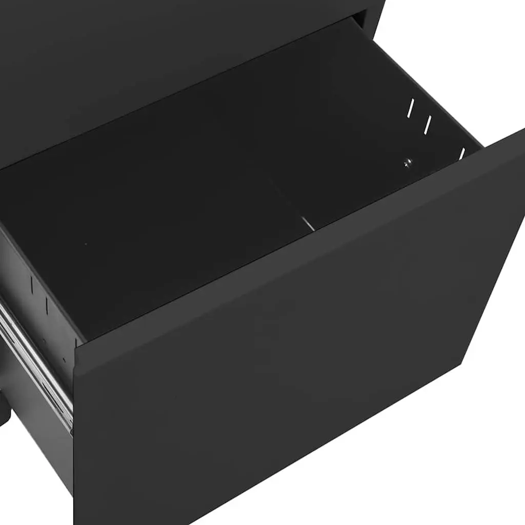 3 Drawer Mobile Filing Cabinet with Locks in Anthracite