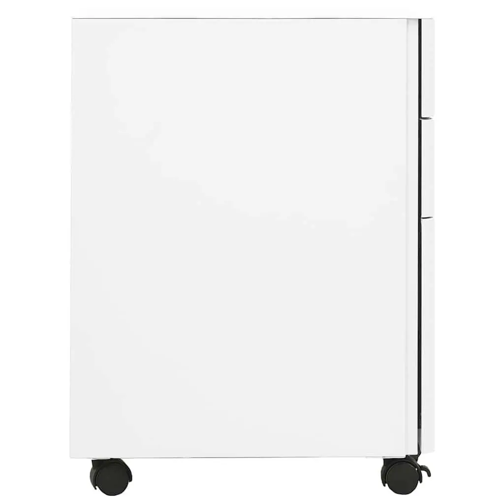Mobile File Cabinet Steel 30 x 45 x 59 cm White 3 Drawer