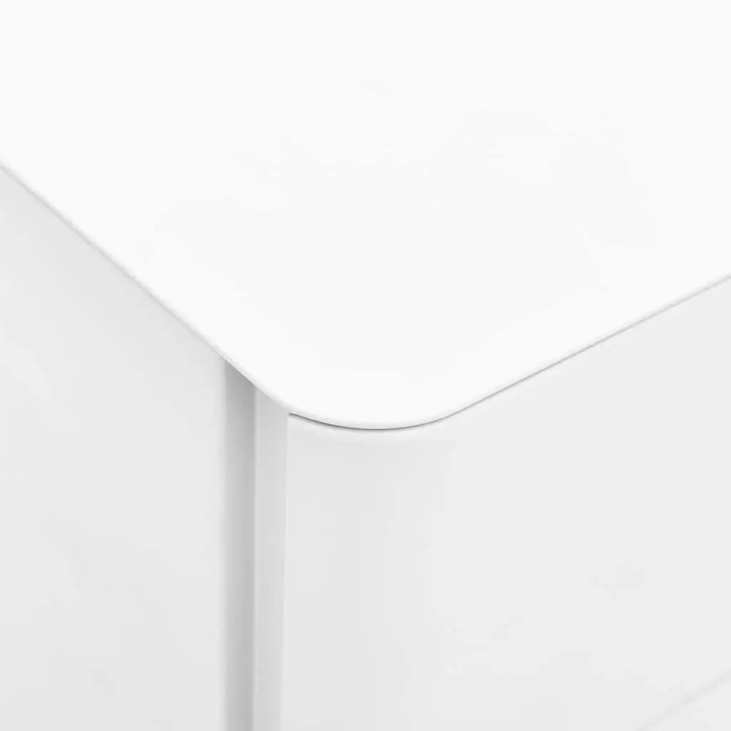 Mobile File Cabinet Steel 30 x 45 x 59 cm White 3 Drawer