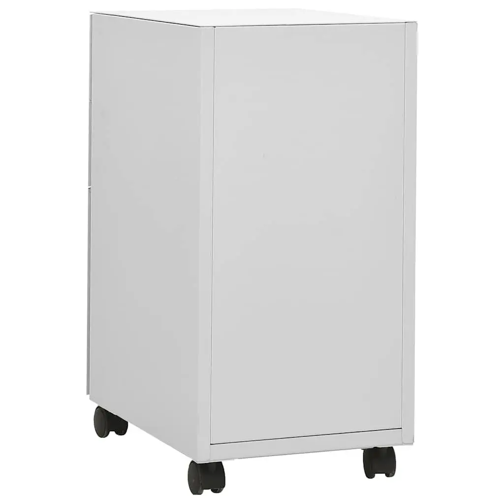Mobile File Cabinet Steel 3 Drawer Grey 30x45x59cm
