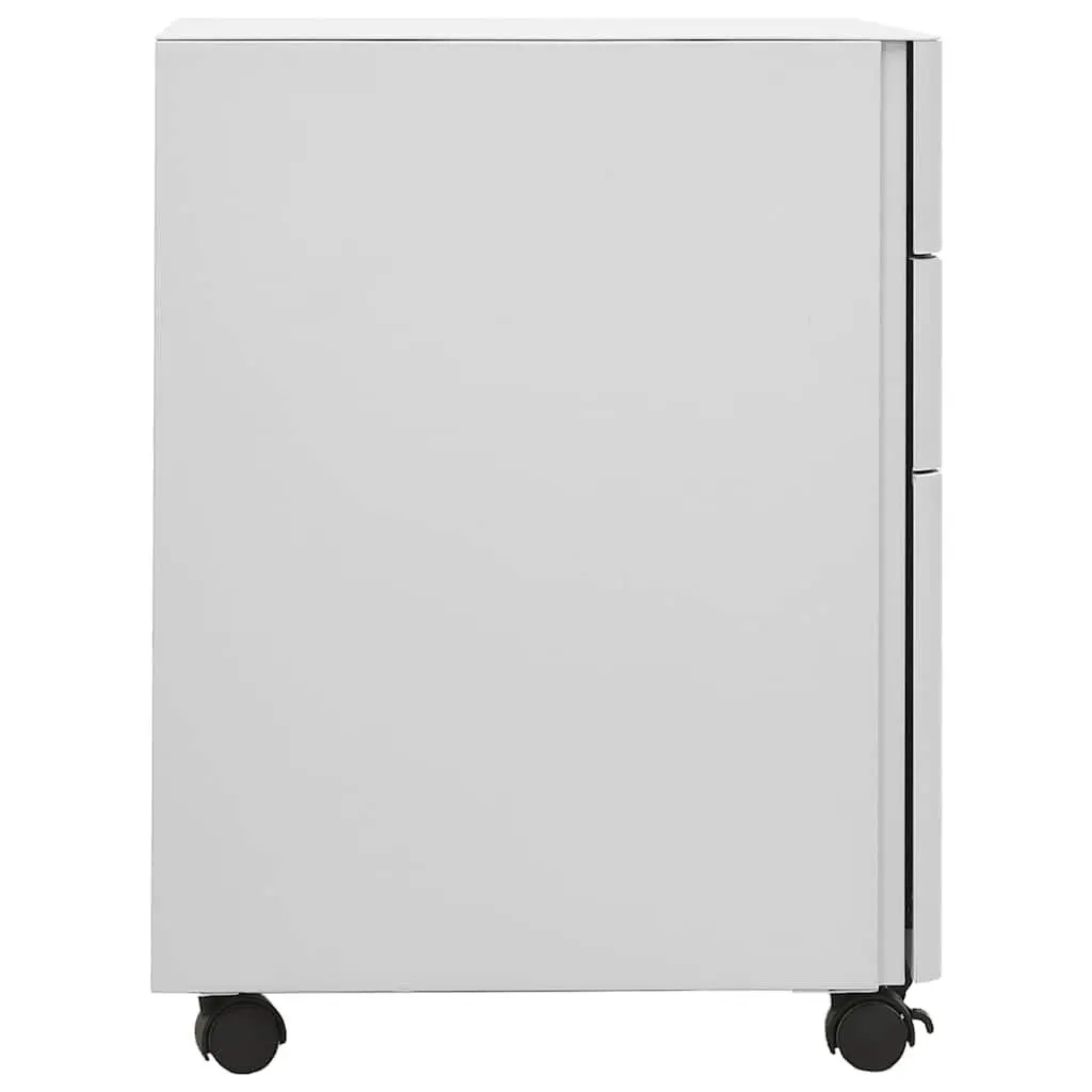 Mobile File Cabinet Steel 3 Drawer Grey 30x45x59cm
