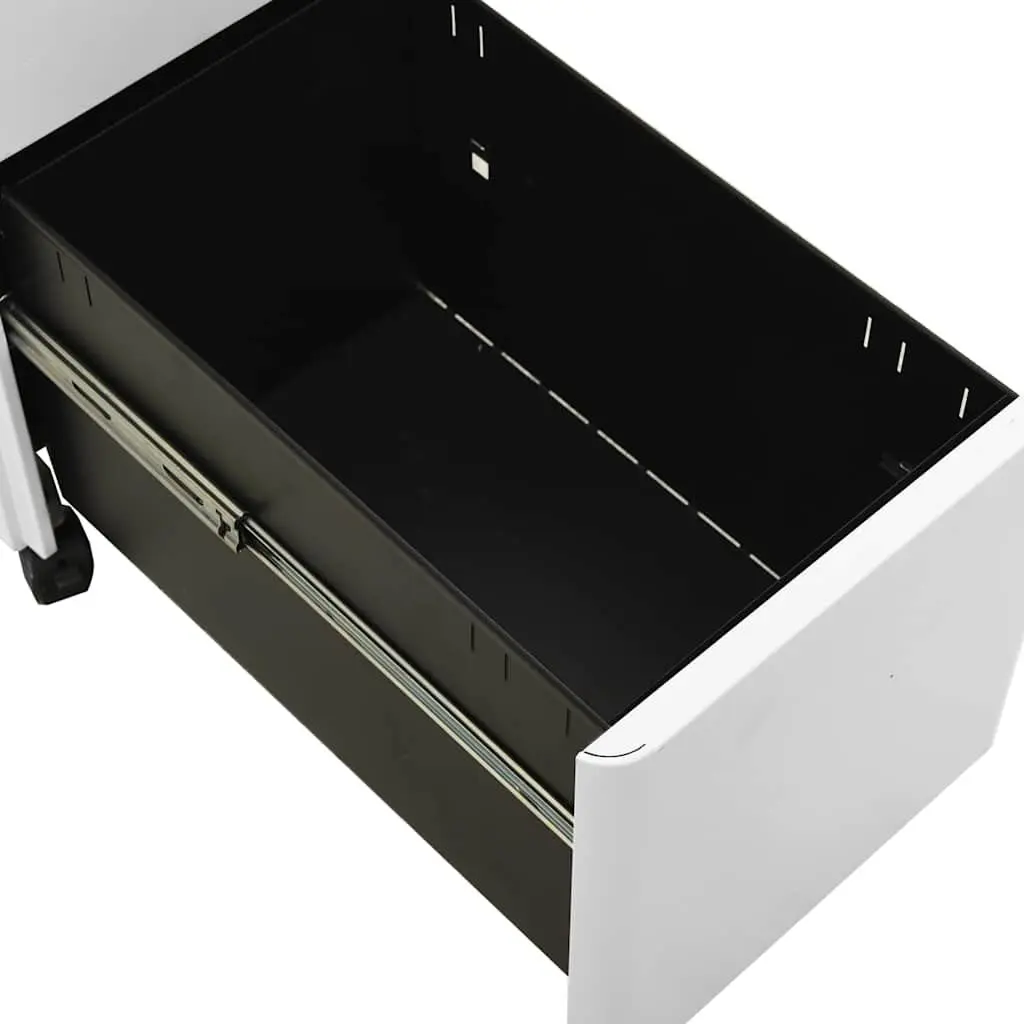 Mobile File Cabinet Steel 3 Drawer Grey 30x45x59cm