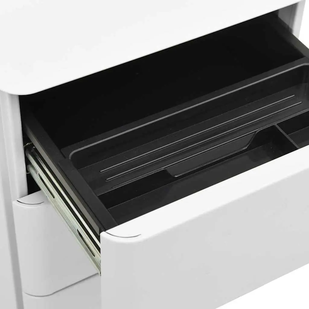Mobile File Cabinet Steel 3 Drawer Grey 30x45x59cm