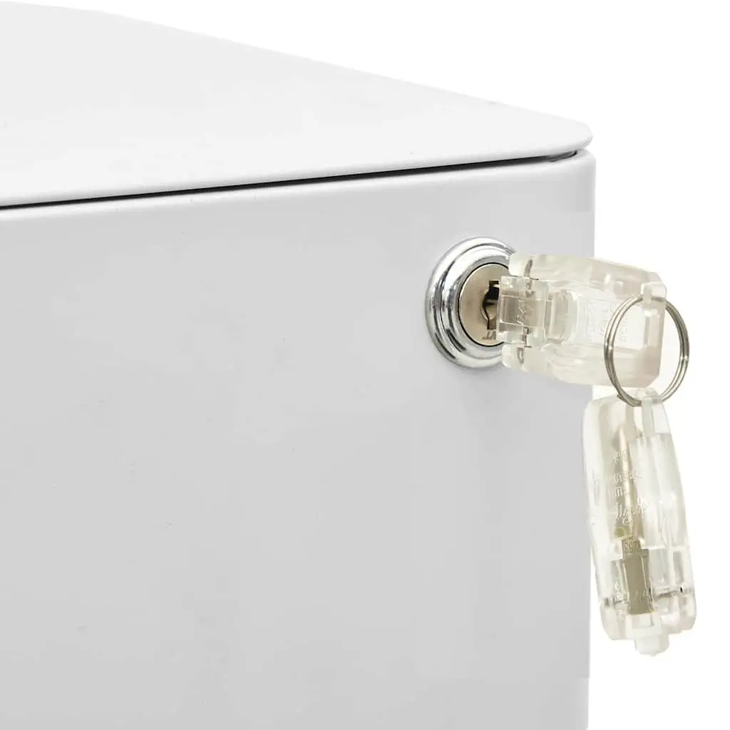 Mobile File Cabinet Steel 3 Drawer Grey 30x45x59cm