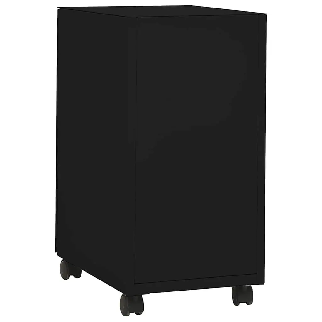 Mobile File Cabinet Steel 3 Drawer Black