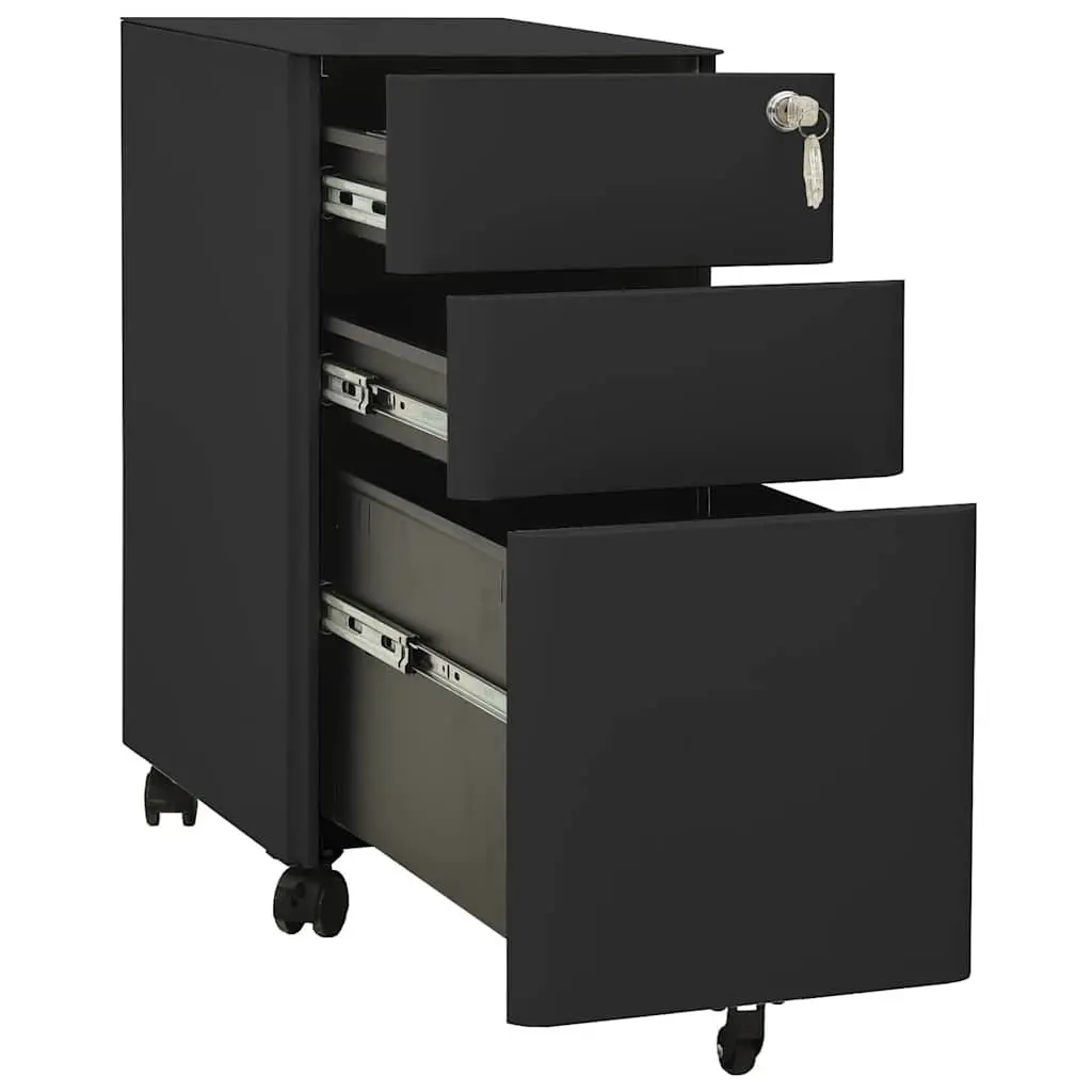 Steel Mobile File Cabinet with 3 Drawers