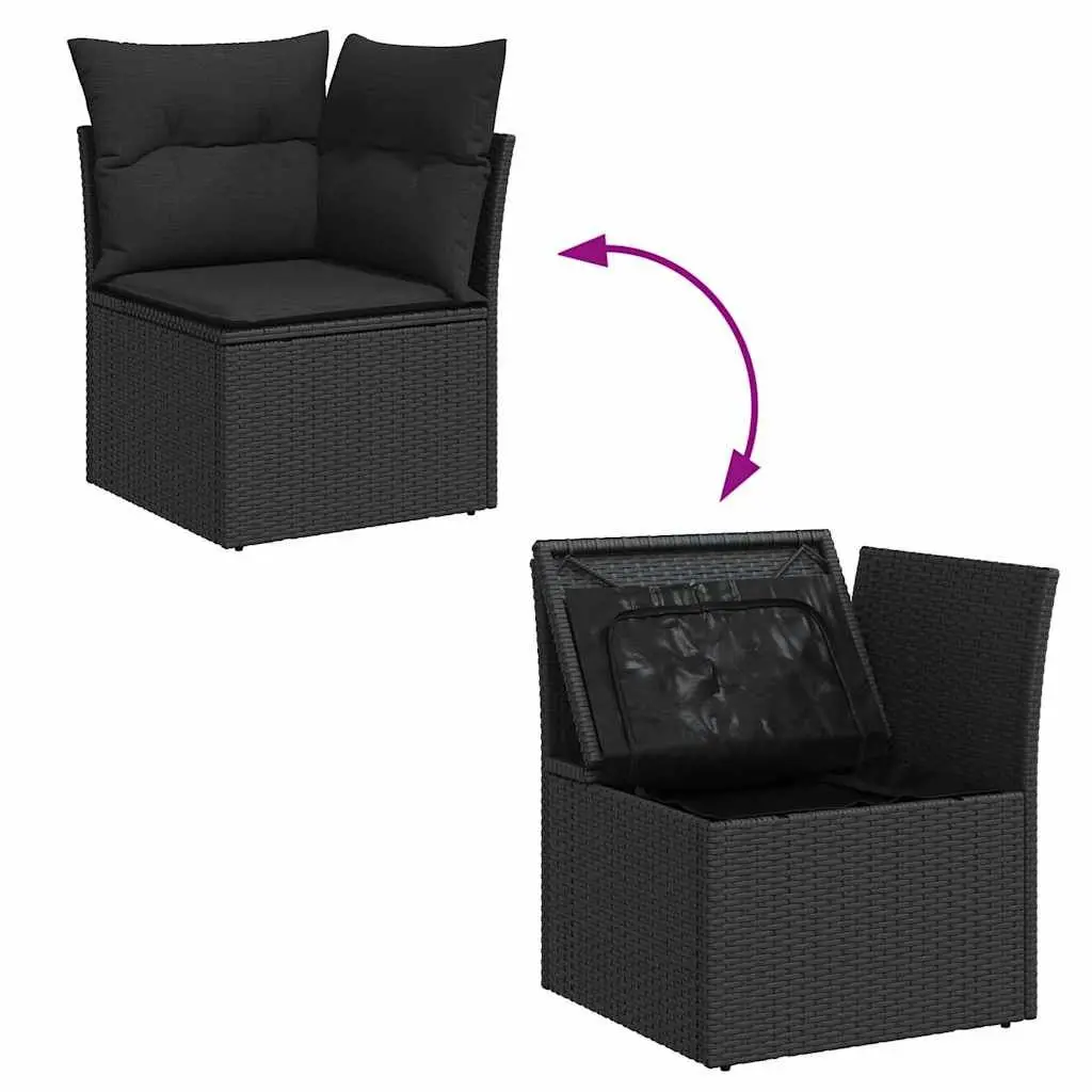 Grey Poly Rattan Garden Sofa Set 6 Pieces