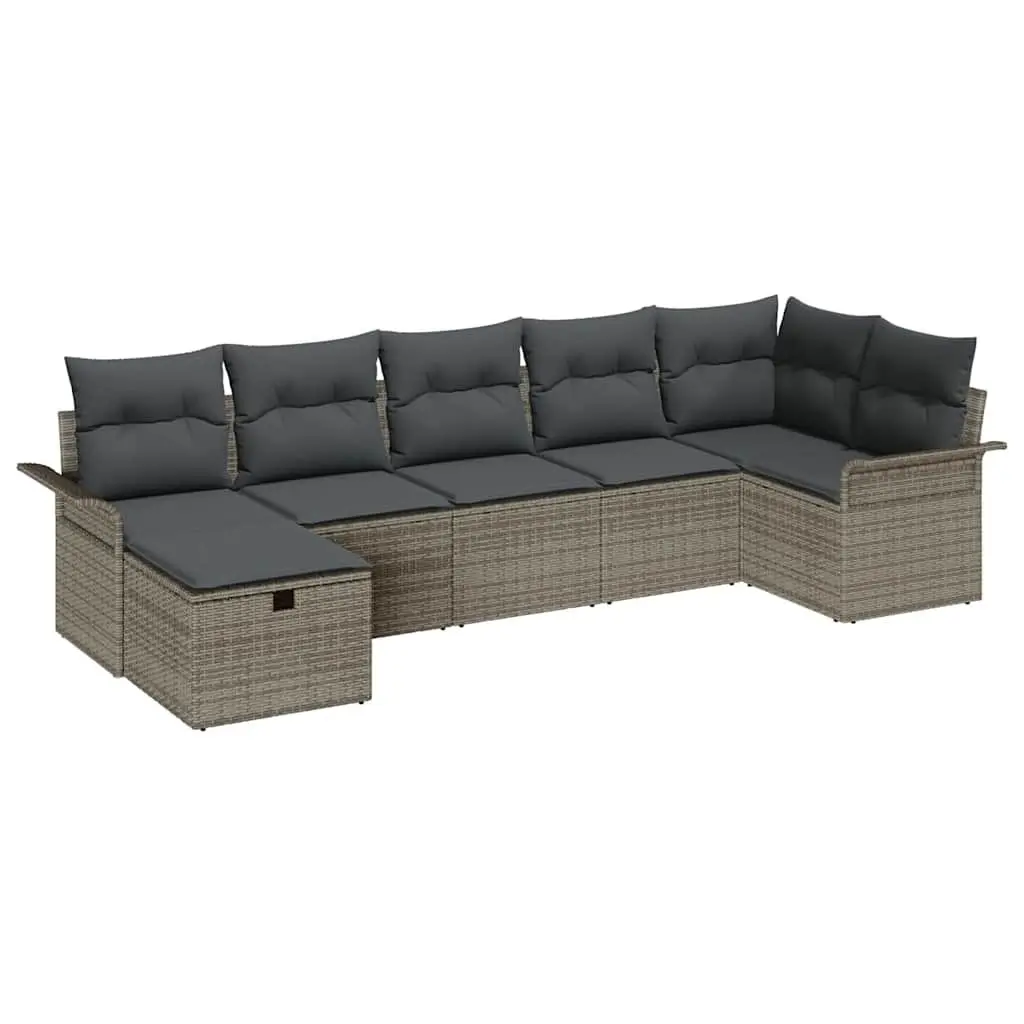 7-Piece Modular Garden Sofa Set with Cushions