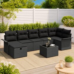 Premium 8-Piece Modular Outdoor Sofa Set with Cushions