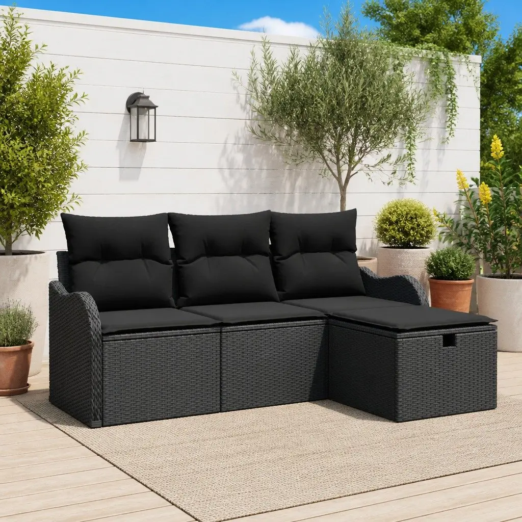 4-Piece Modular Garden Sofa Set in Grey
