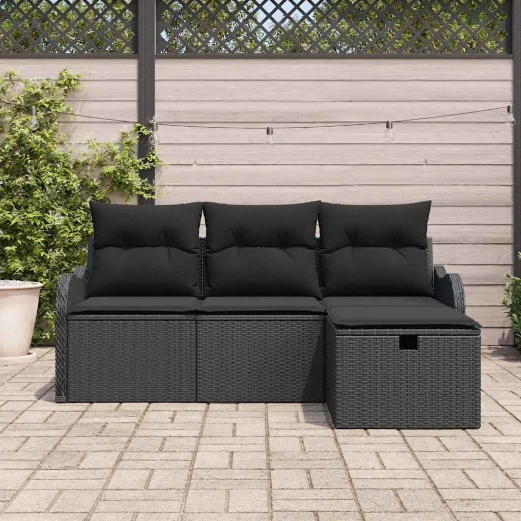 4-Piece Modular Garden Sofa Set in Grey