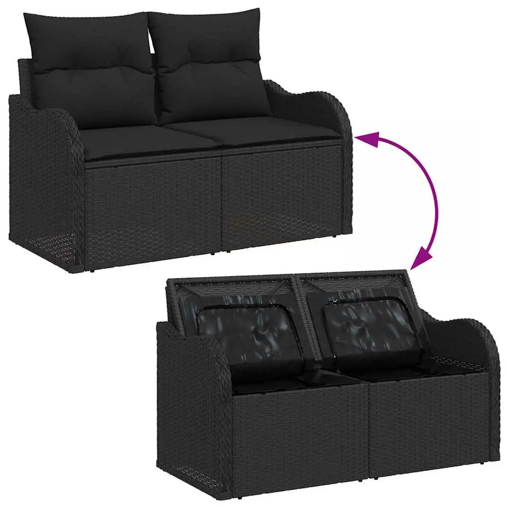 7-Piece Brown Modular Garden Sofa Set with Cushions