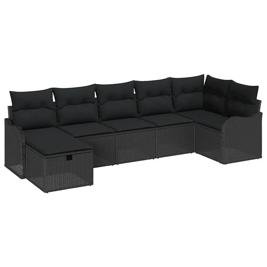 7-Piece Modular Garden Sofa Set with Cushions in Grey