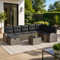9-Piece Modular Garden Sofa Set with Storage