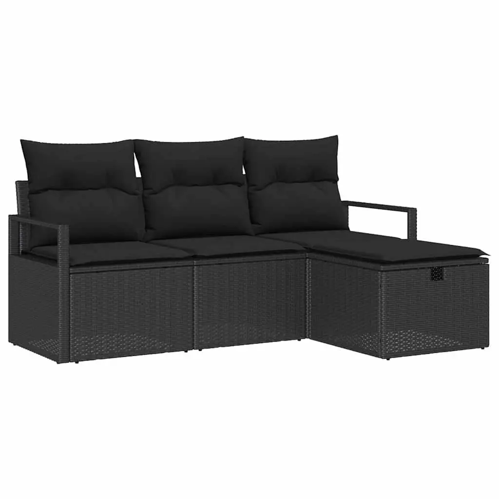 Modular Garden Sofa Set with Durable Black Poly Rattan