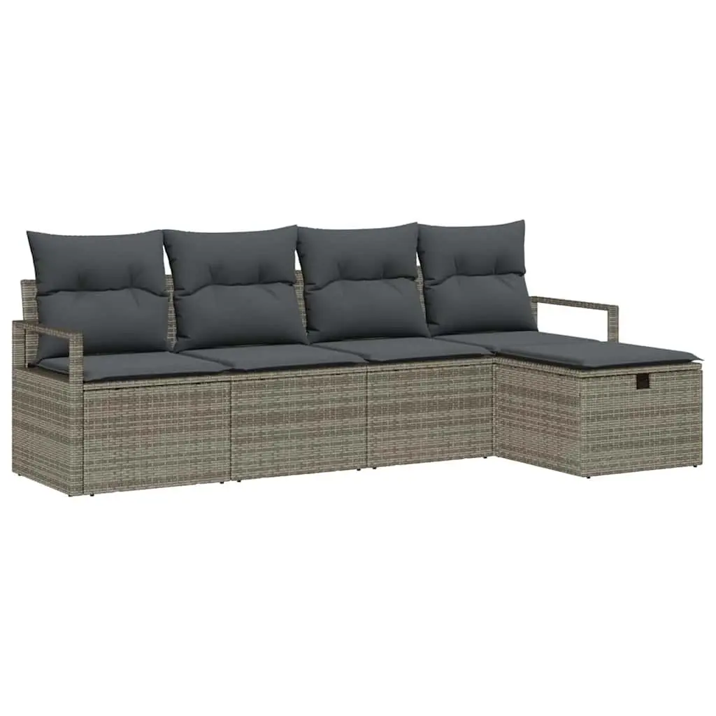 5-Piece Grey Modular Garden Sofa Set