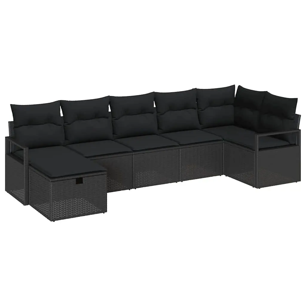 5-Piece Modular Outdoor Sofa Set in Black Rattan