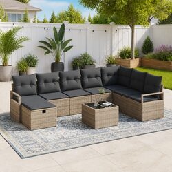 Stylish 6-Piece Grey Garden Sofa Set for Outdoor Comfort