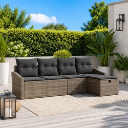 Stylish and Durable 6-Piece Grey Modular Outdoor Sofa Set