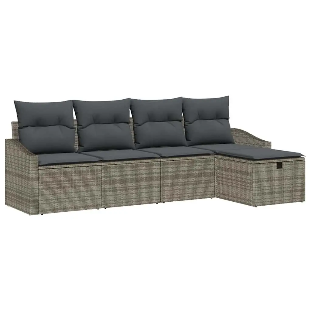 6-Piece Grey Modular Outdoor Sofa Set