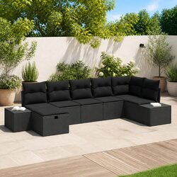7-Piece Modular Outdoor Sofa Set with Cushions