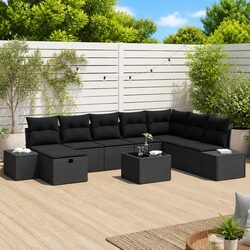 Premium Modular Outdoor Sofa Set in Black Rattan