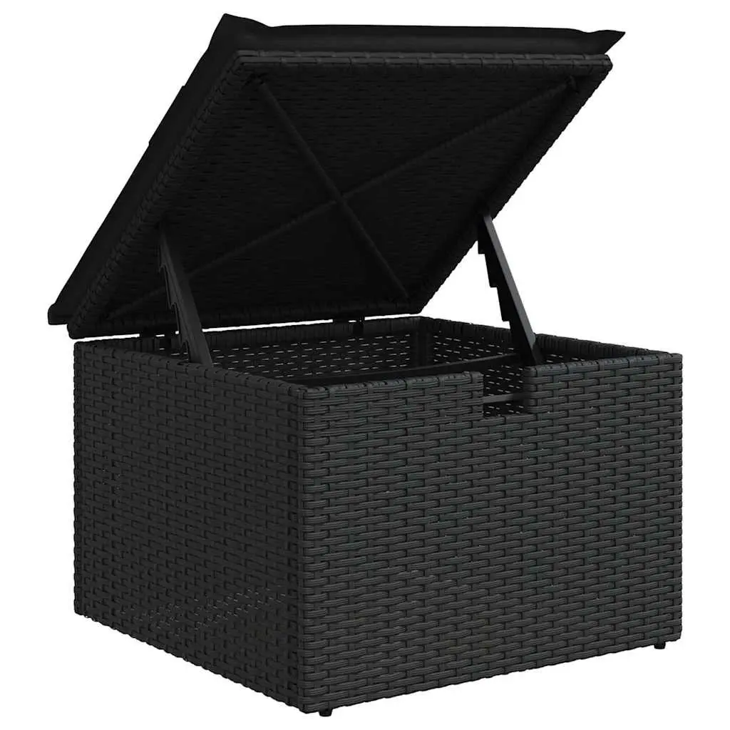 Modular Outdoor Sofa Set in Black Rattan