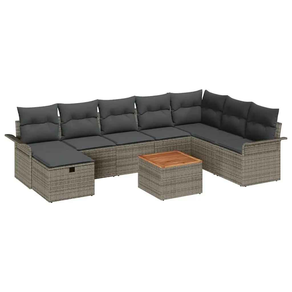 9-Piece Modular Garden Sofa Set in Grey