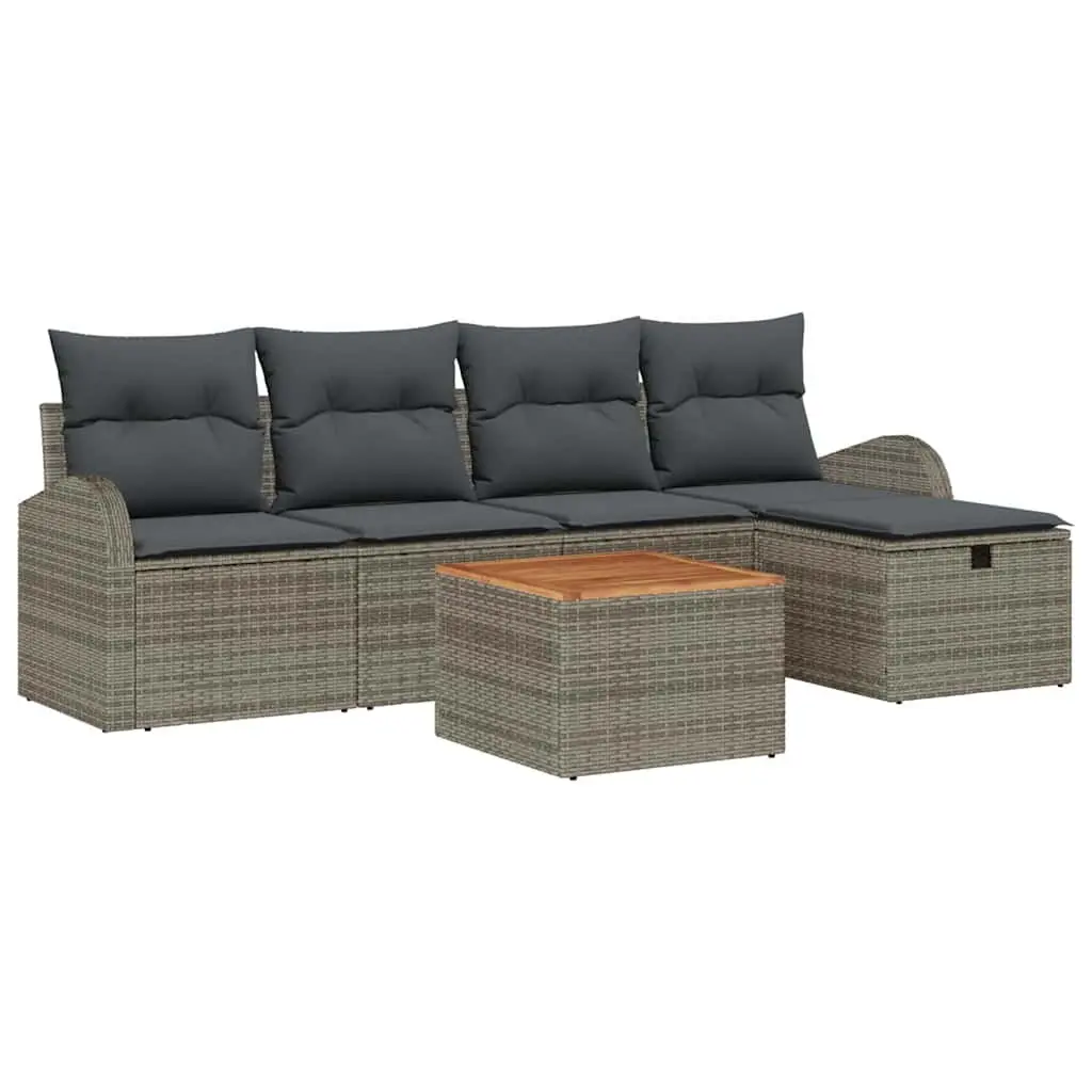 Modular 6 Piece Outdoor Sofa Set in Grey