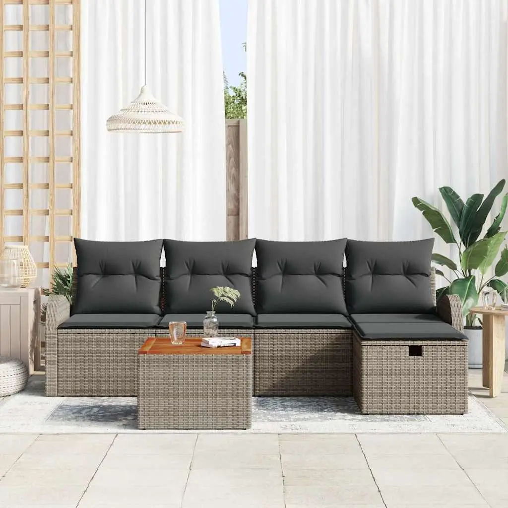 Modular 6 Piece Outdoor Sofa Set in Grey