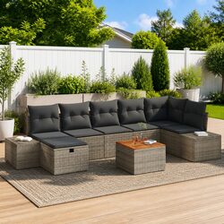 Stylish 8 Piece Modular Outdoor Sofa Set in Grey