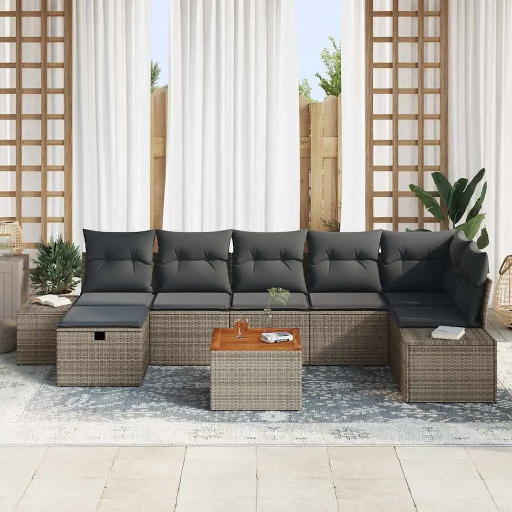 8 Piece Modular Outdoor Sofa Set in Grey